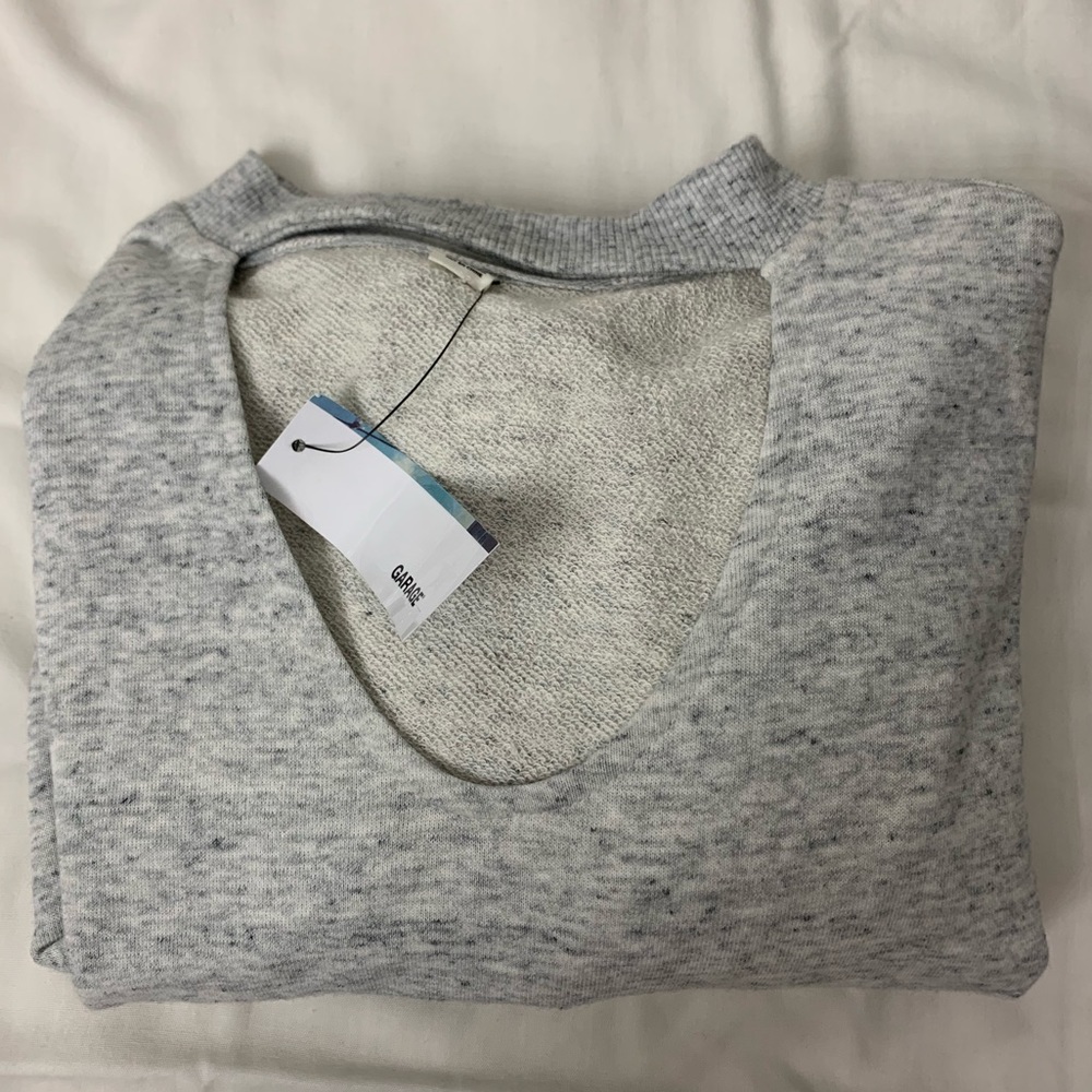 Grey tshirt dress open neck • size XS •